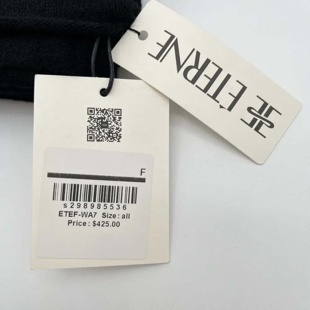 Eterne | NWT Luca Cashmere Scarf in Black 67.5in x 18.5in - Picture 6 of 8